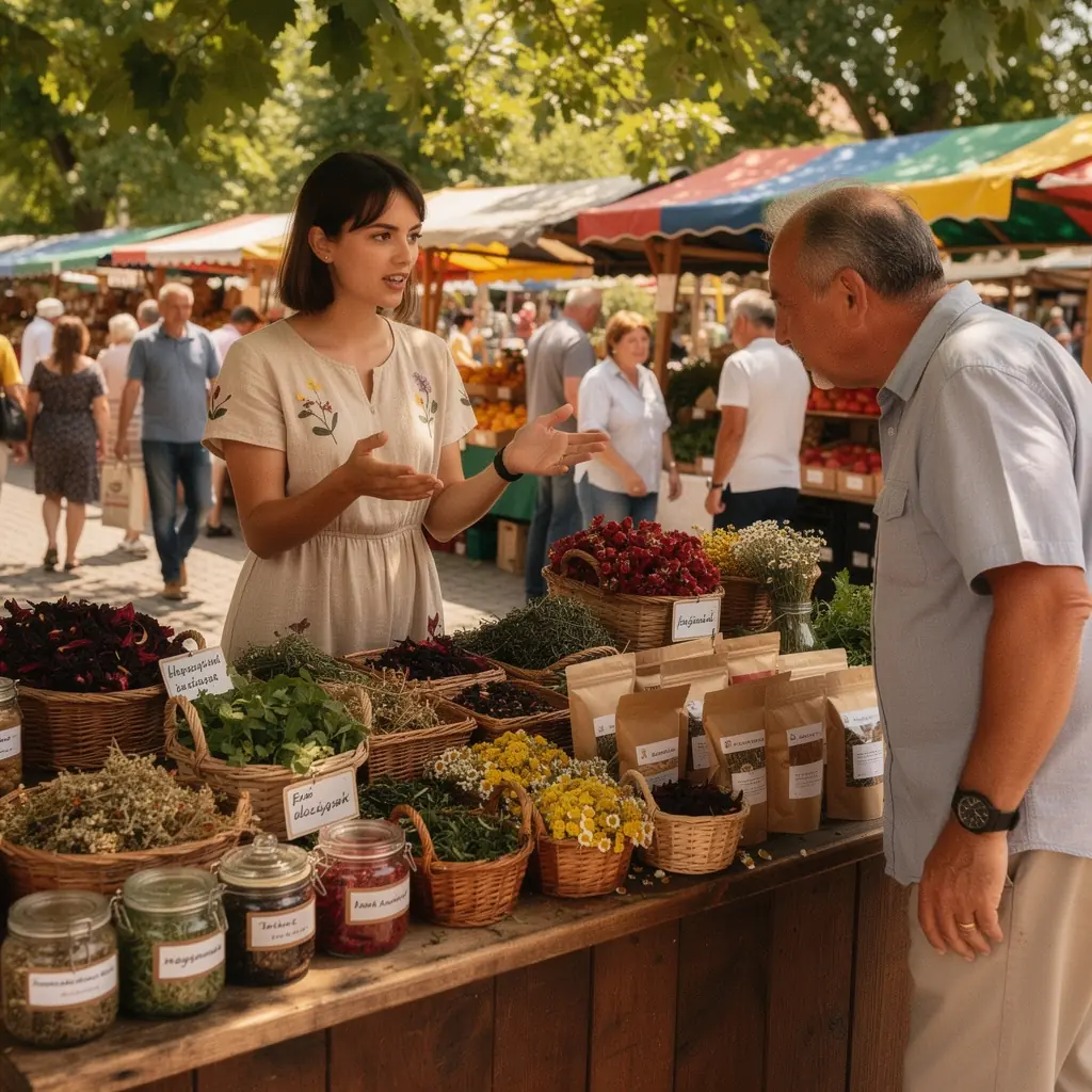 Gyógyteák összeállítása, különböző összetevők mellett, amelyek jótékony hatással vannak a szívre.